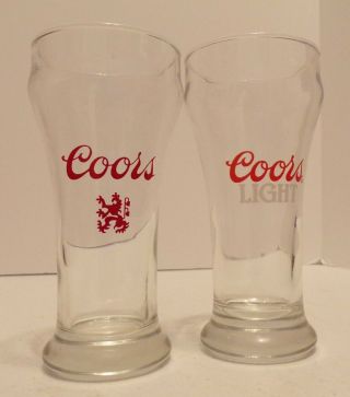 Coors & Coors Light Beer Drinking Glasses - 10 Oz.  Applied Color Label