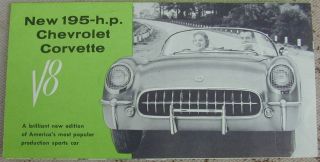 Old Sales Brochure 1954 Chevrolet Corvette V - 8 Very Rare