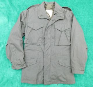 Vintage Us Military Cold Weather Field Jacket Coat M65 X - Small Reg Olive Liner