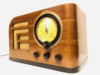 Antique Old 1938 Philco 38 - 7 W/ Cone Centric Tuning Dial " Art Deco Vintage Radio