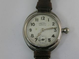Vintage Ingersoll Wrist Radiolite Military Trench Watch 1920 