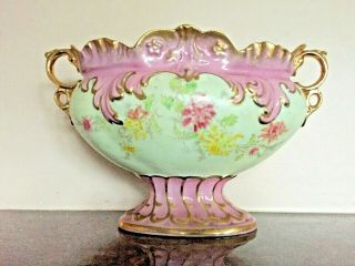 Antique Stoke On Trent Empire Circa 1896 - 1912 Gilded Floral Bowl Rare