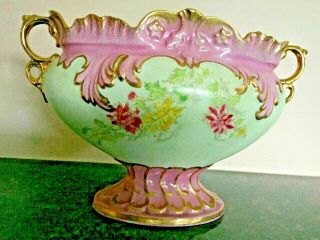 Antique Stoke On Trent Empire Circa 1896 - 1912 Gilded Floral Bowl RARE 3