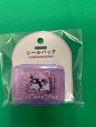 Sanrio Japan: Kuromi Stickers With Plastic Purple Case (aaa)