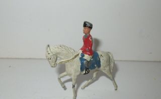 Metal/lead Soldier On White Horse - 2.  25 " Tall