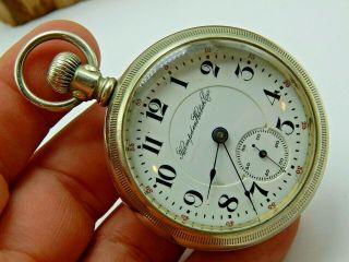 Quality Antique Pocket Watch Hampden Dueber Grand 17 Jewel 18 Size Circa 1908