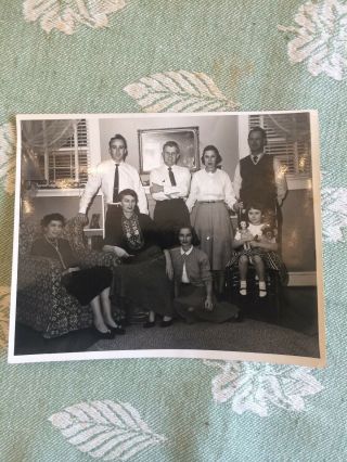 Vintage Black And White Photo Of Family,  Child With Doll And Bear,  Morganton Nc