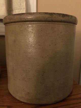 2 Gallon Salt Glazed Stoneware Crock Unmarked No Chips Or Cracks