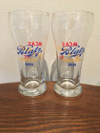 Vintage Marine Corps Air Station (mcas) - Cherry Point Blatz Beer Glasses