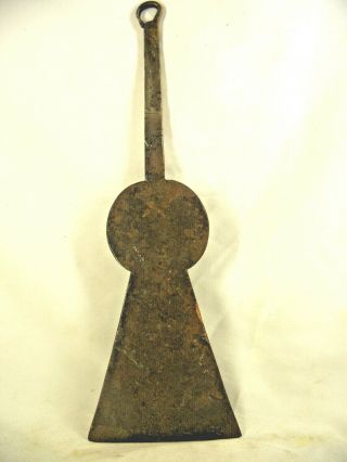Very Large Antique American 18th C Wrought Iron Hearth Spatula Scraper Aafa