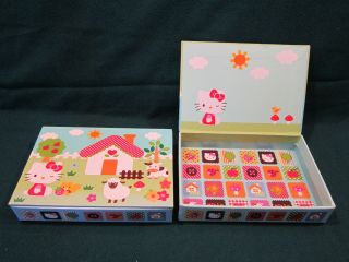 Hello Kitty Farm 2 Storage Container Box Made Of Hard Paper Board & Hinged Lid
