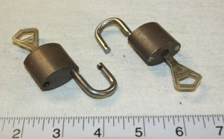 2 X Abloy Mini Padlocks With 2 Keys - Made In Finland - Good