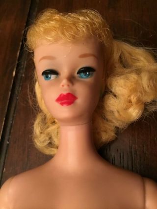 Vintage Blonde Ponytail Barbie 4? 5? Green Ears,  Good Hair