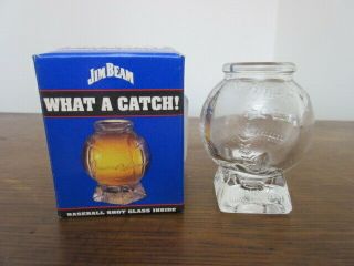 Jim Beam What A Catch Baseball Shot Glass Mib