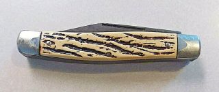 Vintage Colonial Prov Usa 3 Blade Stockman Tiger Stripe Pocket Knife