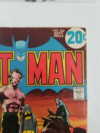 BATMAN 244 (DC COMICS 1972) NEAL ADAMS COVER.  SIGNED NEAL ADAMS 3