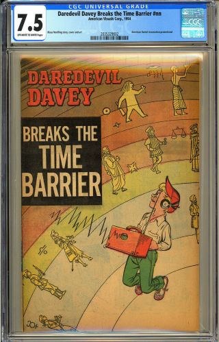 Daredevil Davey Breaks The Time Barrier Nn Not In Guide Promo Comic 1954 Cgc 7.  5