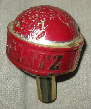 Vintage Schlitz Beer Red Plastic Globe Tap Handle Knob