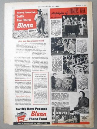Orig 1951 Blenn Fertilizer Ad Photo Endorsed By Frank J Reder Auburn Michigan