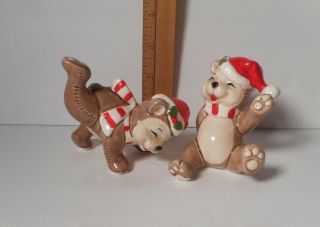 Two 1981 Vintage Fritz And Floyd Tumbling Christmas Bears Retired