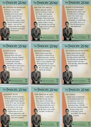 Twilight Zone 2019 Rod Serling Edition Portfolio Complete 92 Card Set J1 to J92 2
