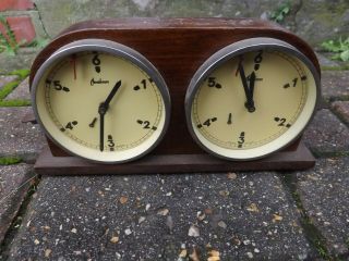 Vintage Wood Wind Up Omikron Chess Clock - Spares Or Repairs