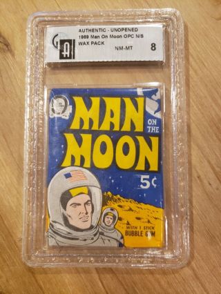 1969 O - Pee - Chee (opc) Man On The Moon Wax Pack Gai 8 Nm - Mt -