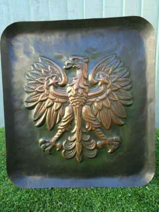 19thc Gothic Arts & Craft Movement,  Copper Tray: Winged Gargoyle C1890s