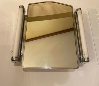 ✅vintage Recessed Chrome Medicine Cabinet With Side Lights,  Mirror And Shelves