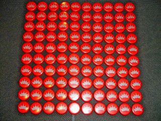 100 Budweiser - Beer Bottle Caps (red) Unbent & Washed (bud)