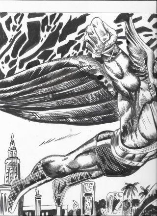 Ken Landgraf - The Mighty Hawkman And Sexy Hawk Girl - Hey I Drew Da Dc Comics