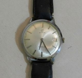 Vintage Mens Cyma Cymaflex Hand Winding Date Watch