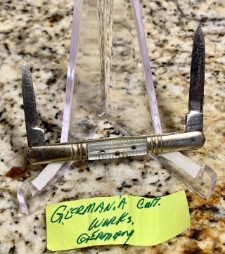 Vintage Germania Cutlery “crack Ice” 2 Blade Pen Knife - 2 7/16” Closed