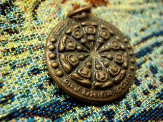 Coin Pendant 10 Buddha Talisman Wat Klang b.  e.  2517 Real Thai Amulet Powerful 2