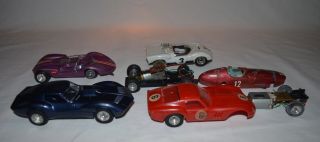 Set Of 5 Vintage Cox Aurora Slot Race Car Parts 1/32 Scale - Blue Mako Shark Ii
