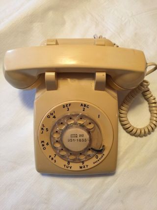 Vintage Yellow Western Electric Bell System Rotary Dial Desktop Phone