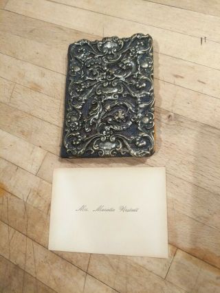 Victorian Visiting Calling Card Case Silver Mounts 19th Century With Provenance
