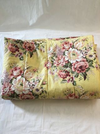 Ralph Lauren Brooke Twin Size Comforter Yellow Floral Rose Sophie Brooke Vintage