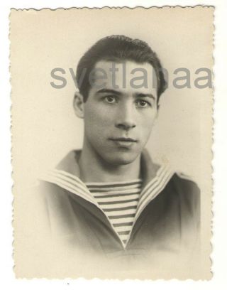 Dec 28,  1953 Handsome Young Man Mariner Military Sailor Fleet Ussr Vintage Photo