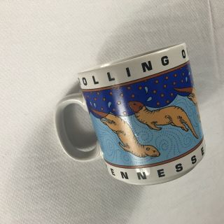 Tennessee Aquarium Coffee Mug Vtg Cup Otters Rolling On The River Drink Ocean