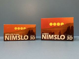 Vintage Nimslo 3d Quadra Lens 35mm Camera W/ Flash - -