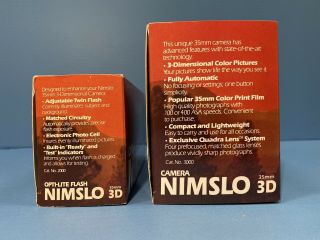 Vintage Nimslo 3D Quadra Lens 35mm Camera W/ Flash - - 3