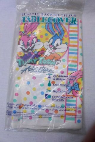 Looney Tunes Tiny Toon Adventures Table Cover Birthday Party Old Stock