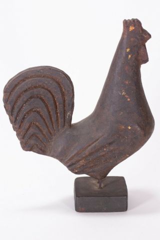 Antique Hand Carved Wood Folk Art Rooster Chicken Americana Farm Figurine