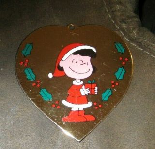 Vtg 1952 Peanuts " Lucy " Heart Shape Christmas Ornament