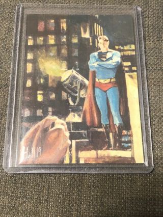 2019 Cryptozoic Czx Dc Heroes Villains Sketch Superman By Charles Hall 1/1