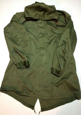 Vtg Us Army M - 1951 Fish Tail Parka Coat Military Jacket 50s M51 Korean War Usa