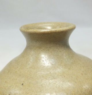 D596: Japanese OLD KARATSU pottery small vase with appropriate work and clay 2