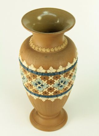 Antique c.  1891 - 1912 DOULTON LAMBETH SILICON WARE Flower Vase Stoneware 3
