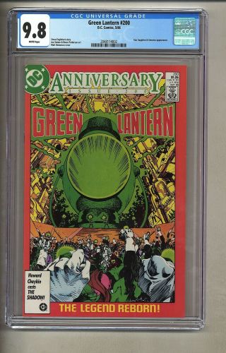 Green Lantern 200 (cgc 9.  8) White Pages; Star Sapphire; Sinestro; 1986 (c 26727)